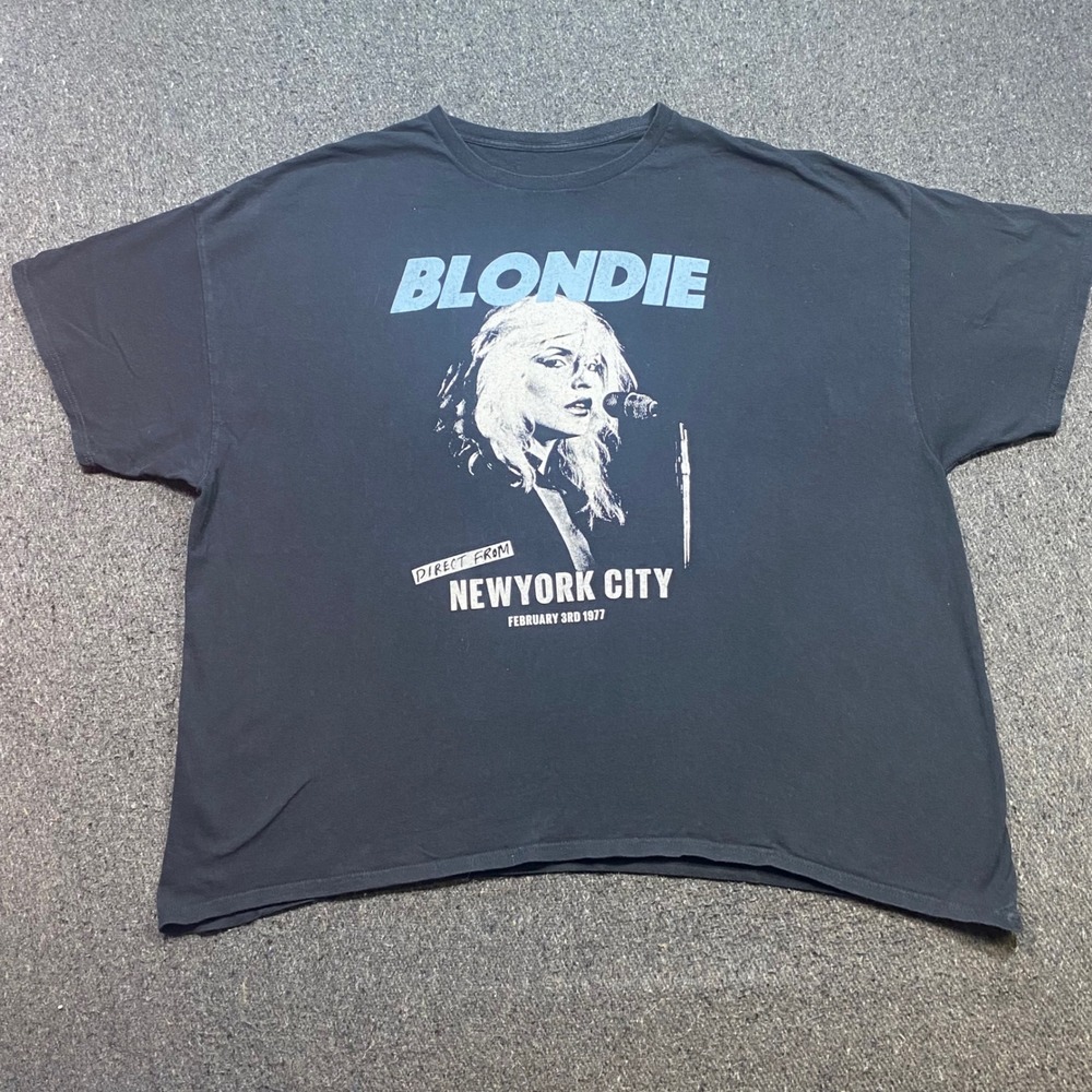 Blondie Debbie Harry TShirt Sz XXL Mens Black Grunge New York City 1977 Cropped